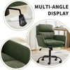 QingMoon PU Leather Office Desk Chair, 360° Swivel Computer Chair, Modern Ergonomic Armchair with Square Mid-Back for Conference, Study Room - 3 of 4