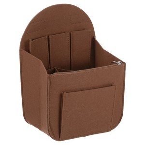 Unique Bargains Protective Lining Makeup Bags and Organizers Encrypted Felt Purse Insert 7.7" x 5" x 11" - 1 of 4