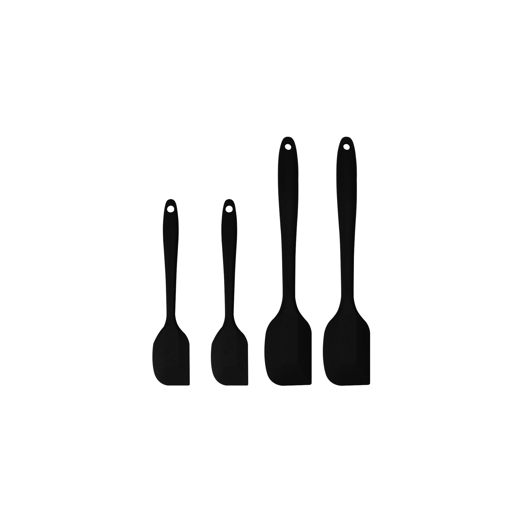Unique Bargains Heat Resistant Non-scratch Non Stick Rubber Spatula Set 4 Pcs Black