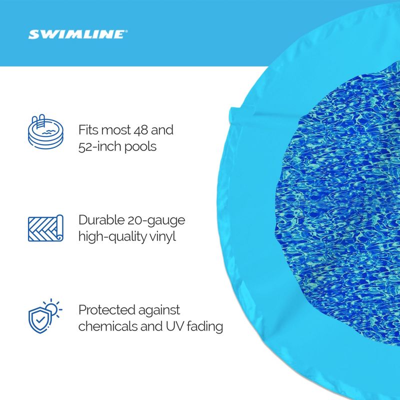 Swimline 24 Feet Round Overlap Above Ground Pool Liner Standard Gauge with Swirl Bottom Design and LamiClear Protection Against Fading, Blue, 2 of 7