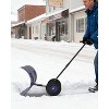 Coucheta Snow Pusher Shovel for Driveway with Wheels, Heavy Duty Push Snow Shovel 5 Position Angled Blade, Adjustable Handle, Rolling Snow Shovels - 2 of 4