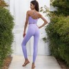 Anna-Kaci Active Women's Spaghetti Strap Crop Top with Stretch Fabric and Form-Fitting Silhouette- Small, Purple - 2 of 4