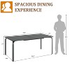 70.9" x 35" Outdoor Dining Table - 8-Person Aluminum Patio Table with Slatted Top & Umbrella Hole, All-Weather Black - 2 of 4
