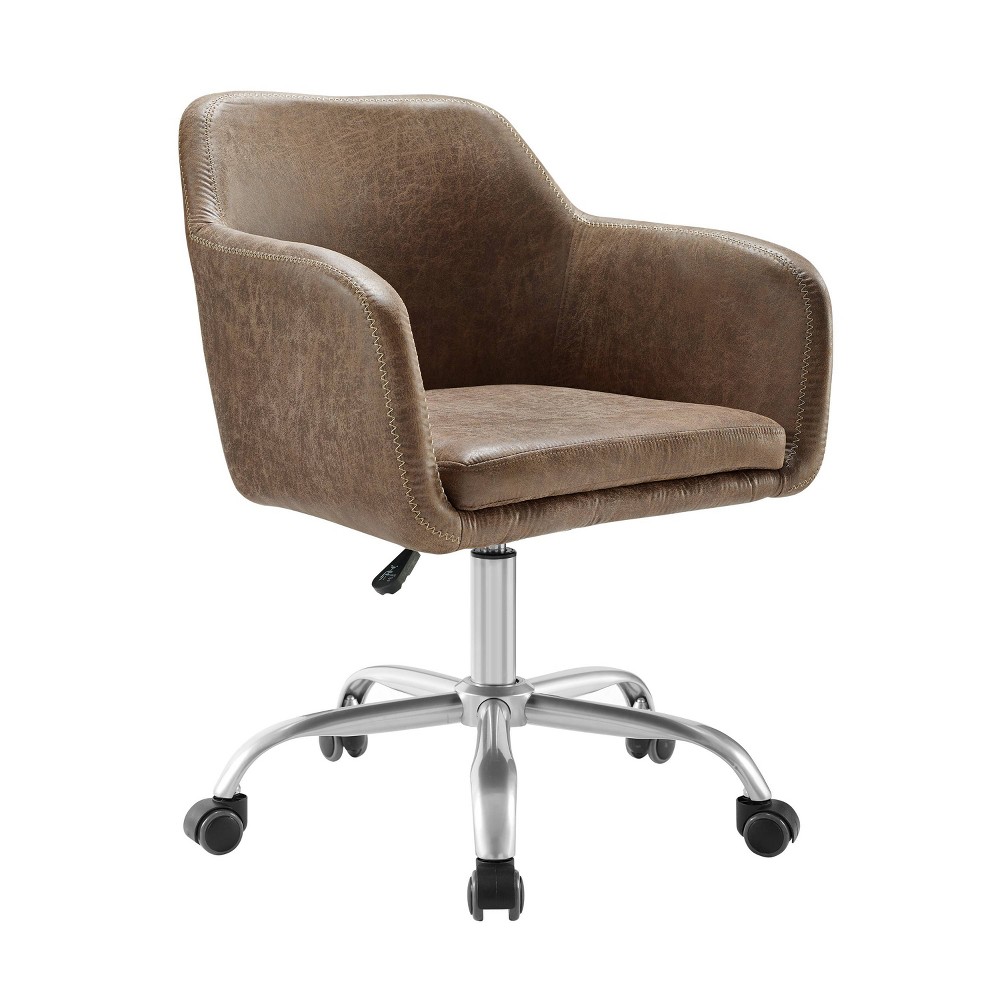 Photos - Computer Chair Linon Rylen Modern Swivel Office Desk Chair Brown  