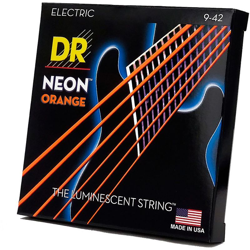 DR Strings NEON Hi-Def Orange SuperStrings Light Electric Guitar Strings, 3 of 6