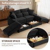 Whisen Double Chaise Lounge Set with Reversible Ottoman and Storage - 4 of 4