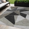 Coffee Charcoal And Gray Geometric Washable Indoor Outdoor Area Rug - 2 of 4