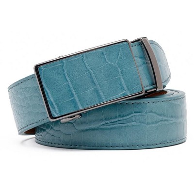 Braveman | Men's Genuine Leather Crocodile Design Dress Belt with Automatic Buckle