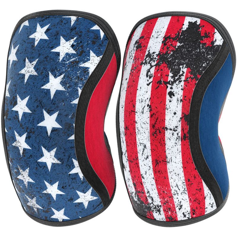 RockTape Assassins Compression Knee Support Sleeves - Old Glory, 1 of 2