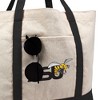 Alabama State University Hornets Primary Logo Canvas Tote Bag With External Pocket, Reusable Shoulder Bag for Shopping, School, Beach, Black - 2 of 4