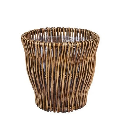 LunaLulinlk Small Reed Willow Waste Basket Indoor Trash Cans