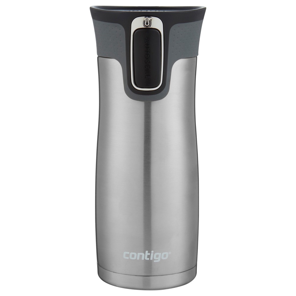 Photos - Glass Contigo West Loop 16oz Stainless Steel Travel Mug Silver: Autoseal, Leakproof, Vacuum-Insulated, BPA-Free, Coffee Cup 