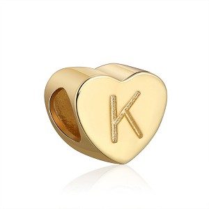 Initial Heart Charms Gold Over Sterling Silver Womens Ginger Lyne Collection - 1 of 4