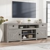 70" Farmhouse TV Stand for 80” TVs, Media Console with Drop-Down Doors, Storage Cabinets & Open Shelves - 3 of 4