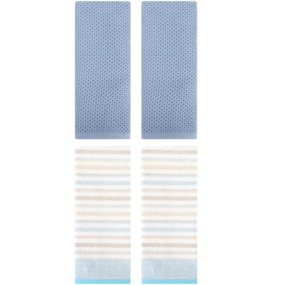 REGALWOVEN 4 Pcs Solid Bathroom Hotel and Spa Waffle Cotton Hand Towels