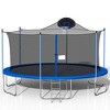 16FT Trampoline With Safety Enclosure Net, Backboard, Steel Ladder, Outdoor Backyard Recreational Trampoline, Parent Child Interactive Game Fitness - 2 of 4