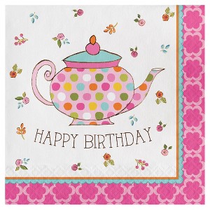 16ct Tea Time Birthday Napkins