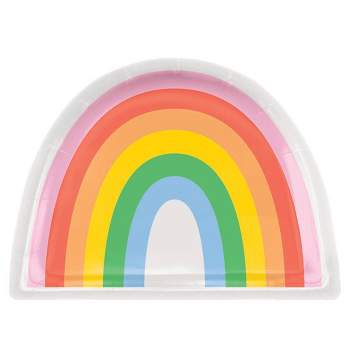 10ct Rainbow Confetti Snack Paper Plates - Spritz™