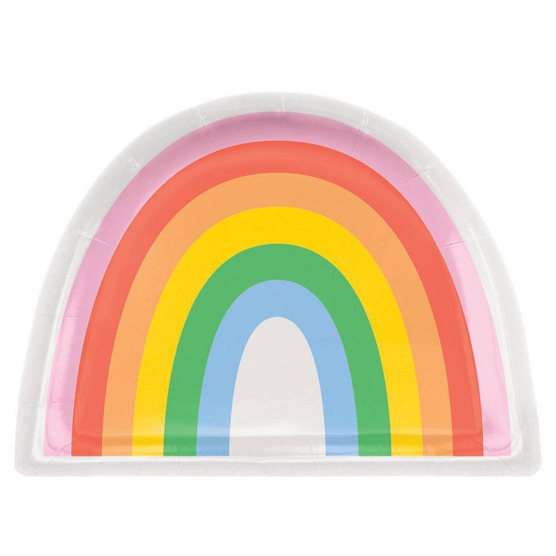10ct Rainbow Confetti Snack Paper Plates - Spritz&#8482;, 1 of 7