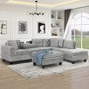 Dexmalle Modern  L-Shape Sectional Sofa with Storage Ottoman,Gray - 3 of 4