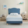 Kids Twin Bed Frames with Adjustable Headboard, Modern Upholstered Platform Bed Frame with Sturdy Wood Slats, No Box Spring Needed - 3 of 4