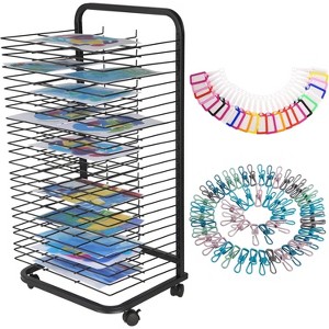 COZONY Mobile Art Drying Rack, Removable Metal Shelves Lockable Wheels for Classroom Studio Craft Room - 1 of 4