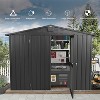 Outdoor Storage Shed, Galvanized Metal Garden Tool Shed,  Galvanized Steel Garden Storage Cabinet, Rust-Proof Metal Tool Shed for Backyard 8.2*6.2 - 2 of 4