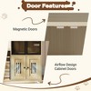 Cat Litter Box Enclosure Furniture, Double Layer Cat House with Door, Cat House with Ladder - 4 of 4