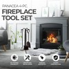 Panacea 4 Piece 18 Inch Steel Fireplace Tool Set with Brush, Shovel, Poker, and Stand for Wood Stoves and Small Fireplaces, Black - 4 of 4
