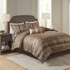 7 Pcs Elegant Jaquard Traditional Damask Design Comforter Set,All Season Home Textile Cozy Bedding Set fits Lux Bedroom Decor,Matching Bed Skirt - 2 of 4