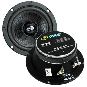 Pyle 5'' 200W 8 Ohms Mid Bass Mid Range Car Speaker Woofer Driver w/ 450Hz to 7kHz Frequency Response, 92dB Sensitivity, & Magnet Structure, (2 Pack) - 1 of 4