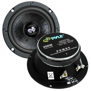 Pyle 5'' 200W 8 Ohms Mid Bass Mid Range Car Speaker Woofer Driver w/ 450Hz to 7kHz Frequency Response, 92dB Sensitivity, & Magnet Structure, (2 Pack)