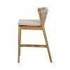 Christopher Knight Home Arlost Outdoor Acacia Wood Barstool with Woven Rope Backrest and Cushion (Set of 2) - 4 of 4