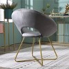 NicBex 1pc Accent Chair Silky Velvet Tufted Lounge Chair with Gold Tone Finished Base Reading Chair Comfy Chair for Living Room Bedroom Studio - 4 of 4