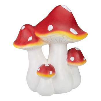 Northlight 16.75" White and Red Hand Painted Mushrooms Outdoor Garden Decor