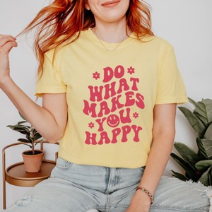 Simply Sage Market Makes You Happy Flowers Garment Dyed Tee - 1 of 4
