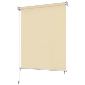 Aghana Digitals Cream HDPE Outdoor Roller Blind 86.6"x90.6" - UV Blocking, Airflow, Easy Install - 1 of 4