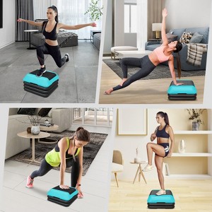 Vynxaria Height-Adjustable Aerobic Step Platform - Fitness Stepper with 4 Risers - 1 of 4