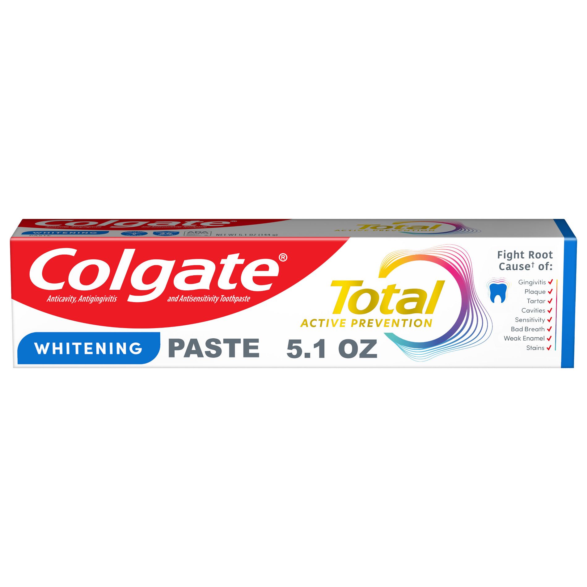 Colgate Total Active Prevention Whitening Toothpaste - Mint - 5.1oz