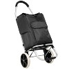 Angel Sar Foldable Shopping Trolley with Wheels & Removable 40L Oxford Bag, Black Shopping Cart with 40kg Capacity for Groceries - 2 of 4