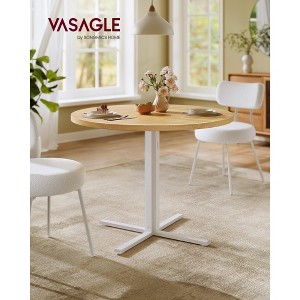 Round Dining Table for 4, 31.5 Inch Kitchen Table with Water-Resistant Top & C-Shaped Steel Frame, 220 lb Capacity, for Small Space - 1 of 4