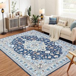 Modern Edge Trim Abstract Area Rug , Washable non-slip and stain resistant rug for living room, suitable for bedrooms, dining room and home office - 1 of 4