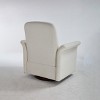 APRILSOUL Cream Modern Barrel Swivel Accent Chair with Solid Wood Base, 360° Rotation, Skin-Friendly Fabric - 4 of 4