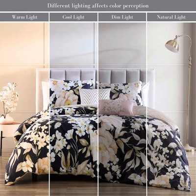 Blush Floral Cotton Reversible Full Comforter Set