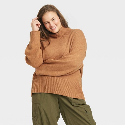 Camel turtleneck sweater clearance women's