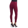 Rekucci Women's Pull-On Slim Ankle Pants with Faux Snaps – Stretch Comfort Waistband & Chic Office Style - Burgundy, 4 - 3 of 4