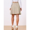 INSPIRE CHIC Women's High Waist A-Line Flared Pleated Above Knee Denim Skirt - 4 of 4