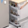 Acoinel Slim Storage Cart 3 Tier,Bathroom Organizer Rolling Utility,Mobile Shelving Unit Slide Out for Office, Kitchen - 3 of 4