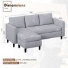 Celebalcony 73.6" Upholstered Sofa couch with Ottoman - 3 of 4