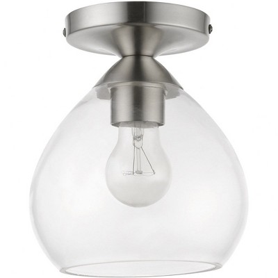 Catania Brushed Nickel 8'' Glass Semi-Flush Mount Light